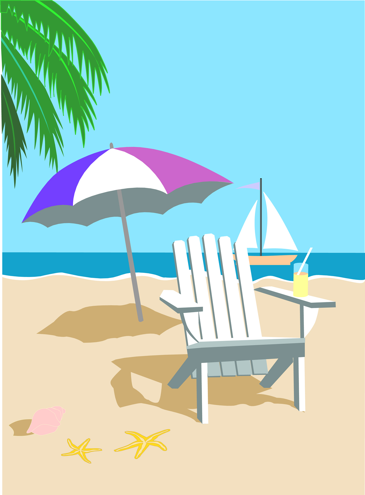 Beach clipart tropical landscape royalty free vector design image #1500