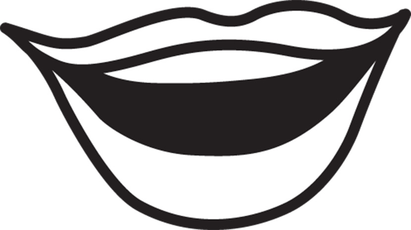 mouth clipart black and white free - photo #5