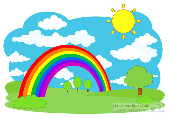 free clipart rainbow with clouds - photo #38