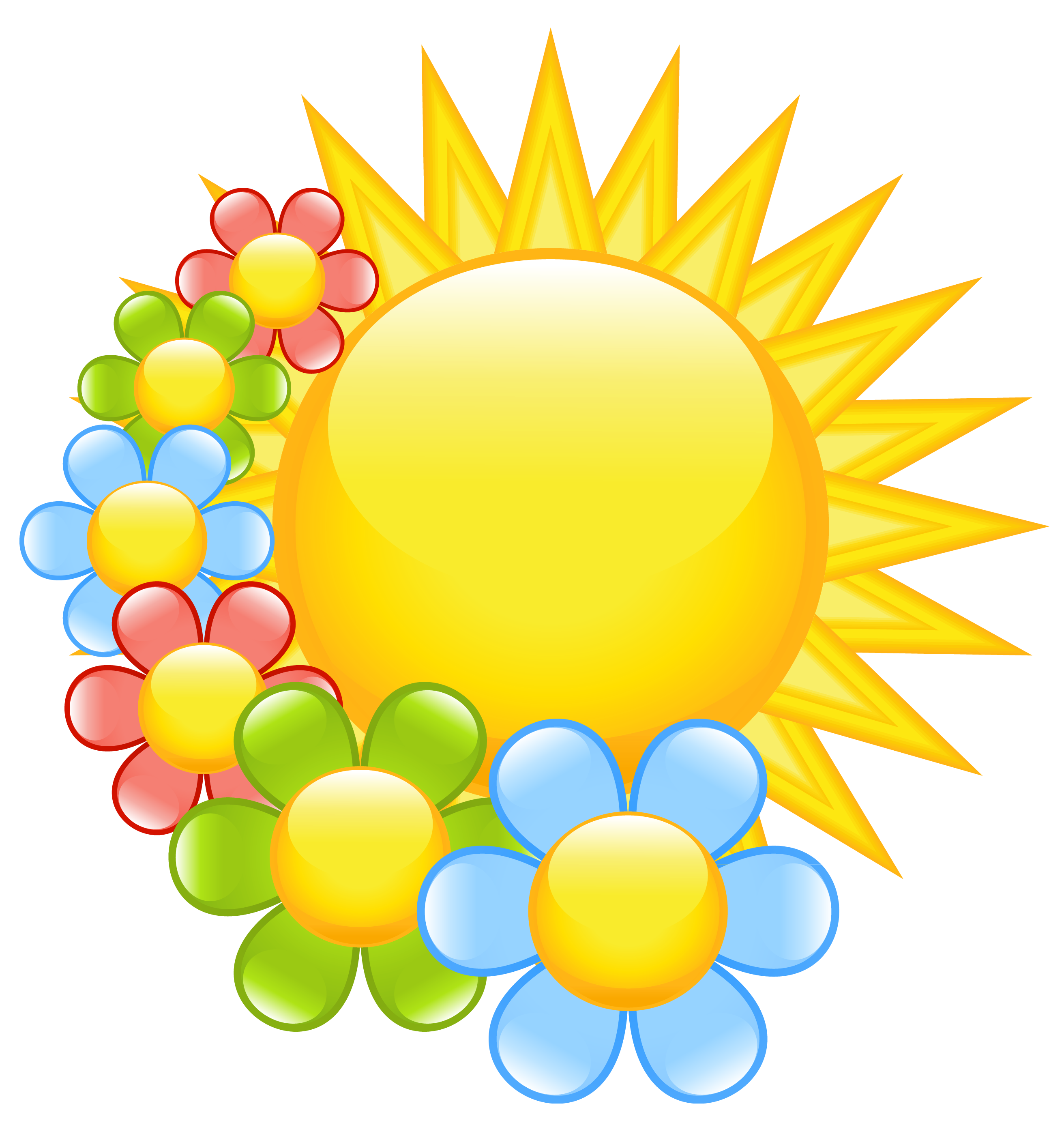 Spring flower spring sun with flowers clipart 0 image #7954