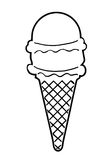 ice cream scoop black and white clipart - photo #8