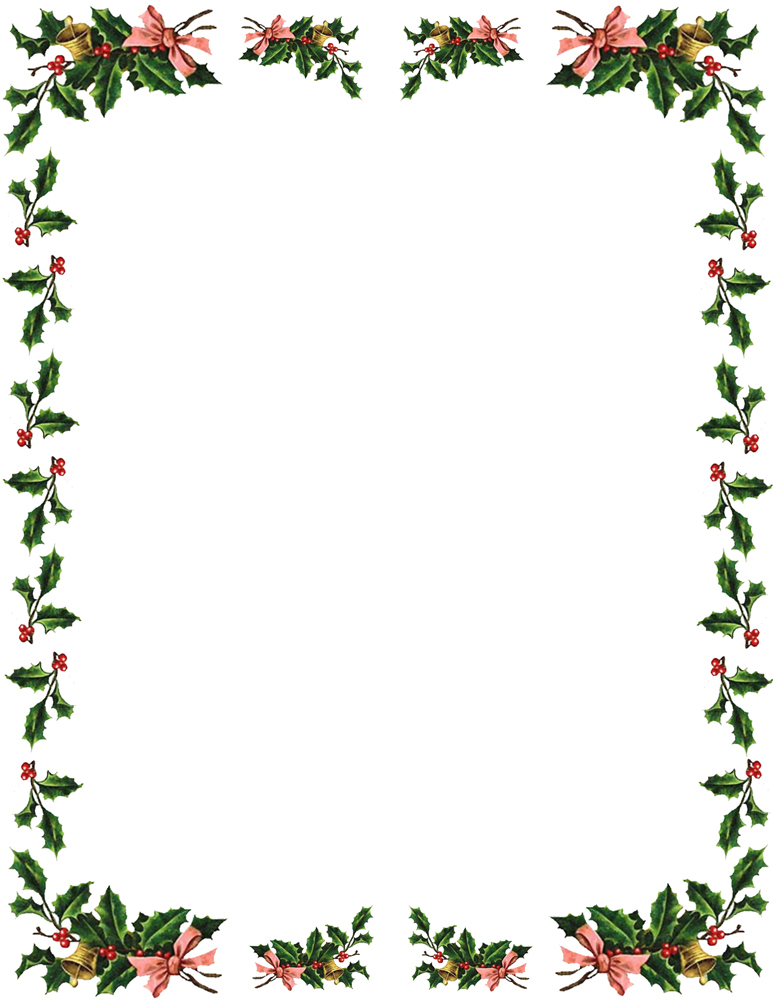 Christmas borders clipart black and white happy holidays image #10882
