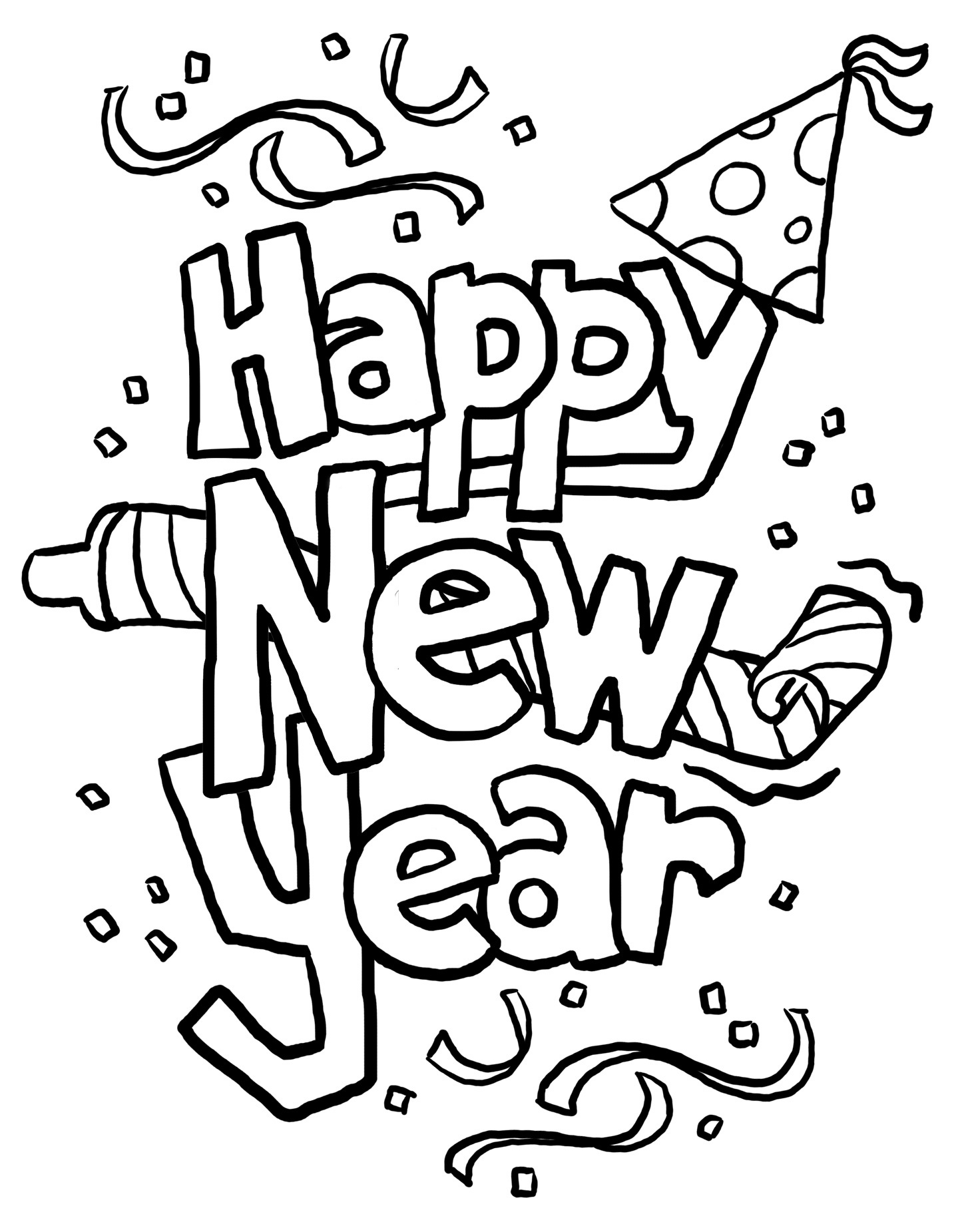 happy new year 2014 clip art black and white - photo #20