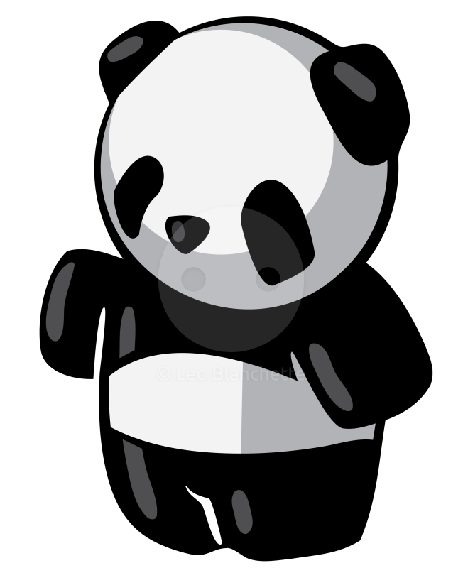 panda clipart black white - photo #2