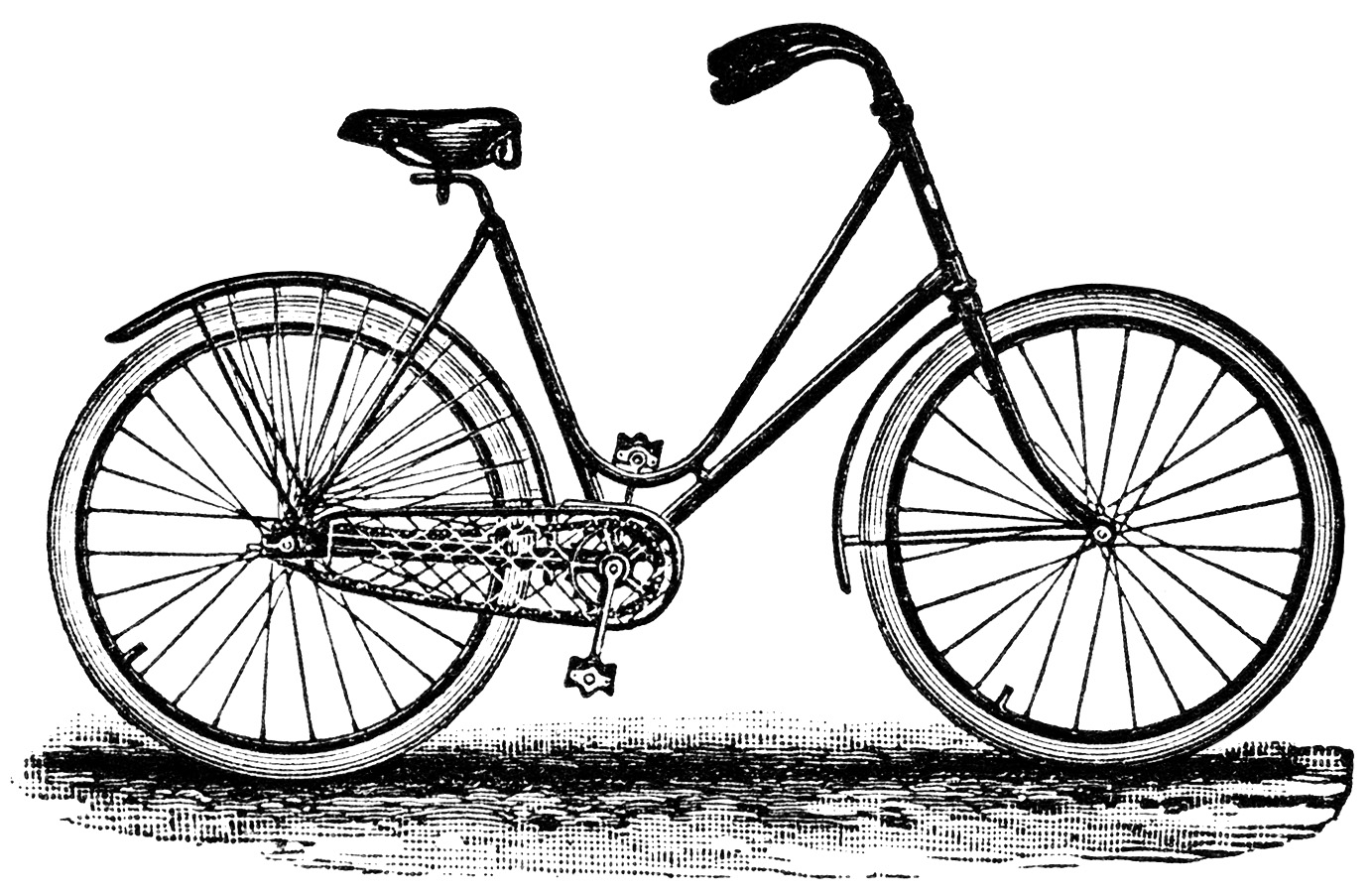 Bicycle With Basket Clip Art