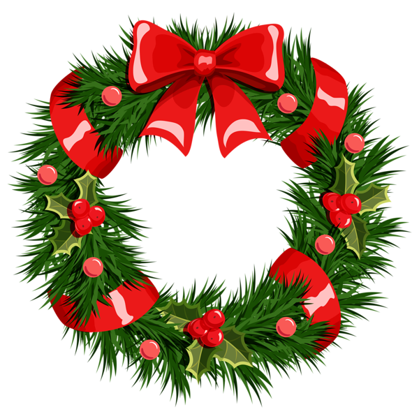 clipart christmas wreath black and white - photo #47