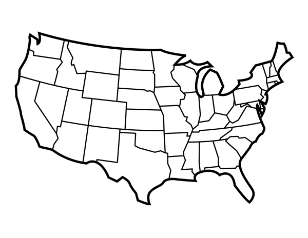 Us Map Map Of Outline Clipart Image 28459