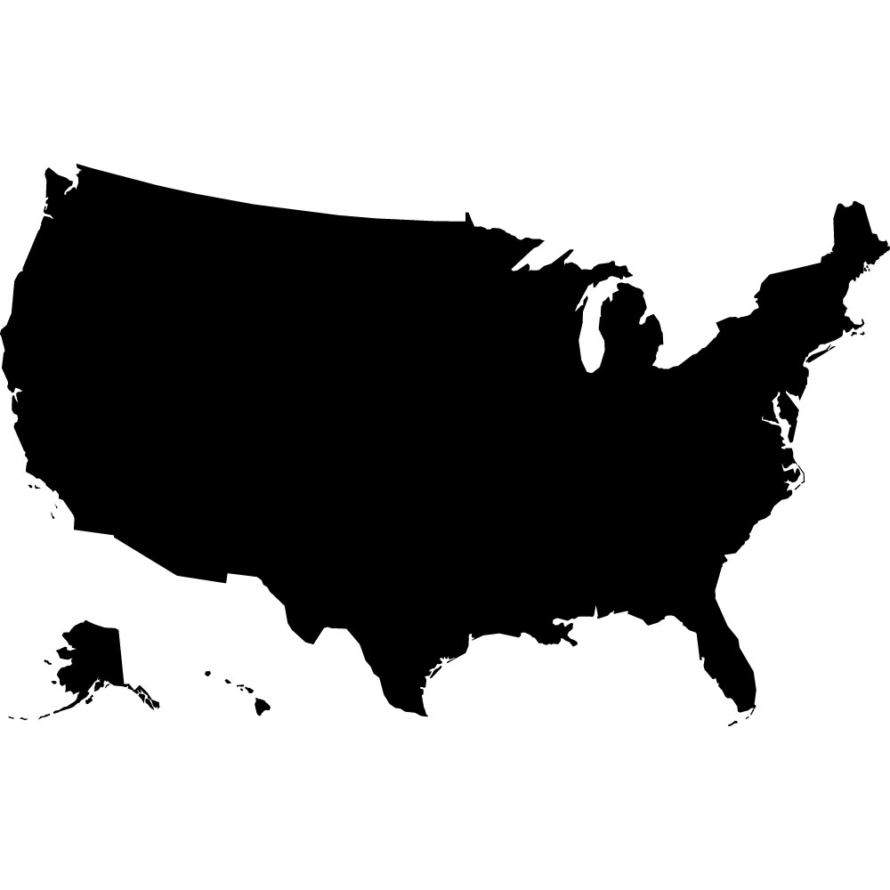 Us map black and white usa map clip art image #28428