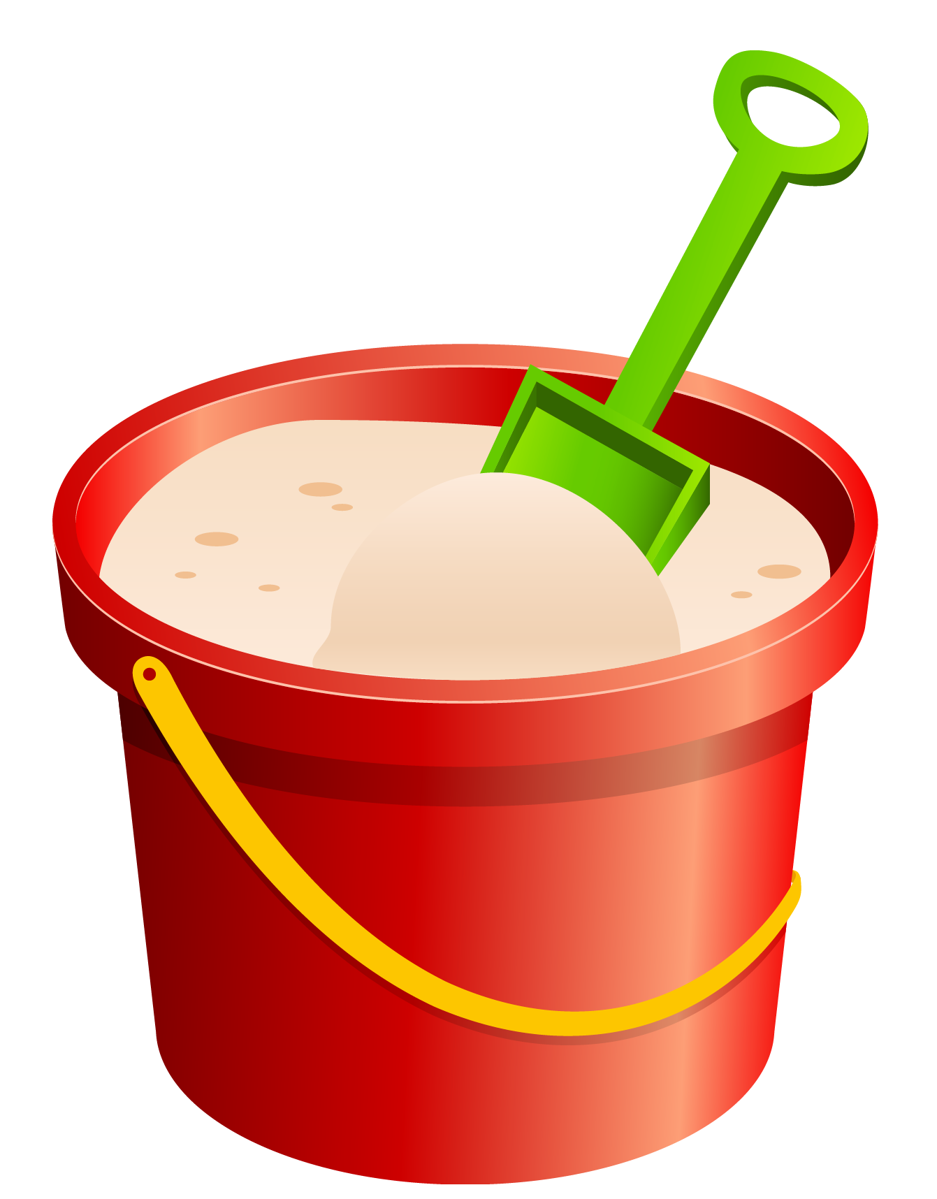 Sand Bucket Clip Art Red sand bucket and green shovel clipart image 
