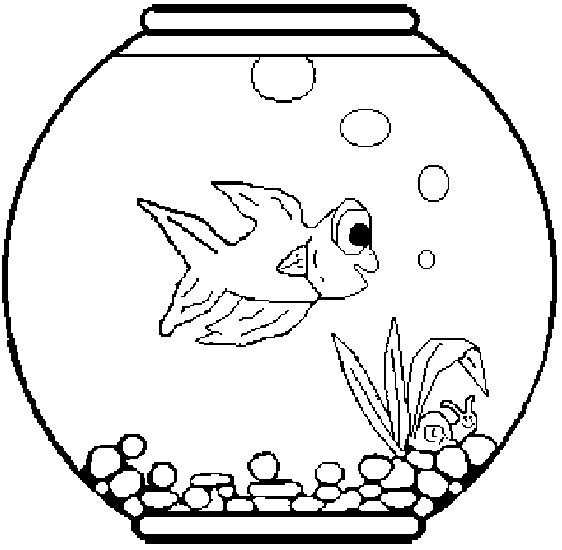 Fish Bowl Free Fishbowl Coloring Pages Clip Art Image 33933