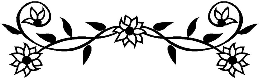 free black and white flower border clip art - photo #34