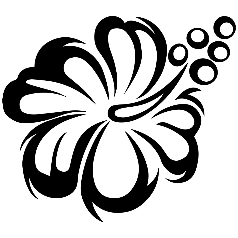 free black and white clipart of flowers - photo #7