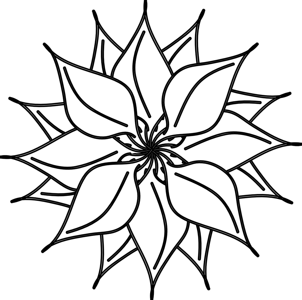 Flower Black and White Clipart Images, Illustrations, Photos