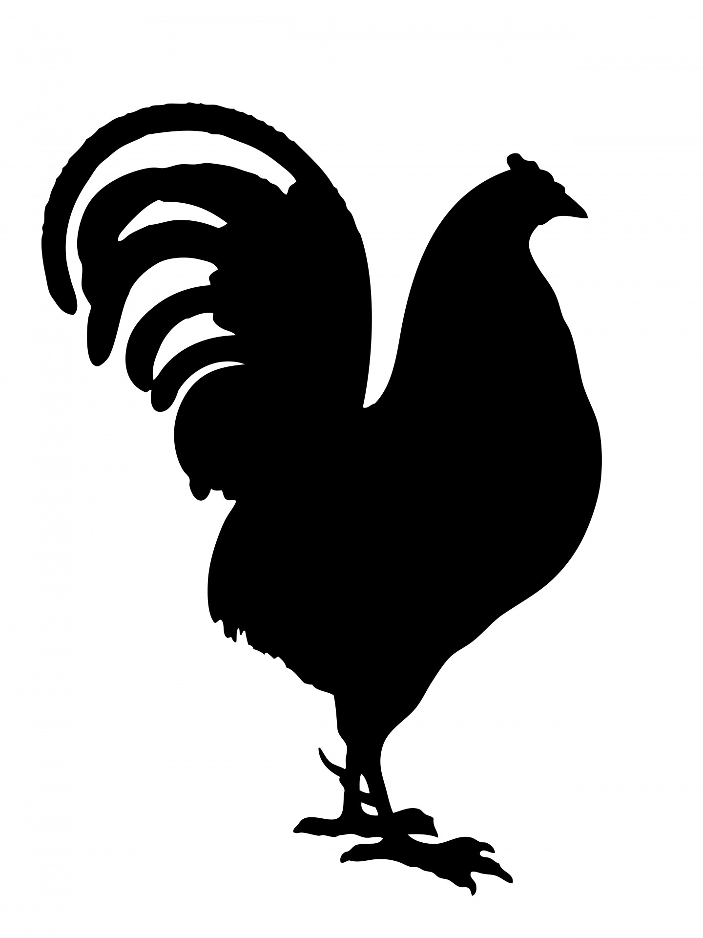 black and white rooster clipart - photo #35