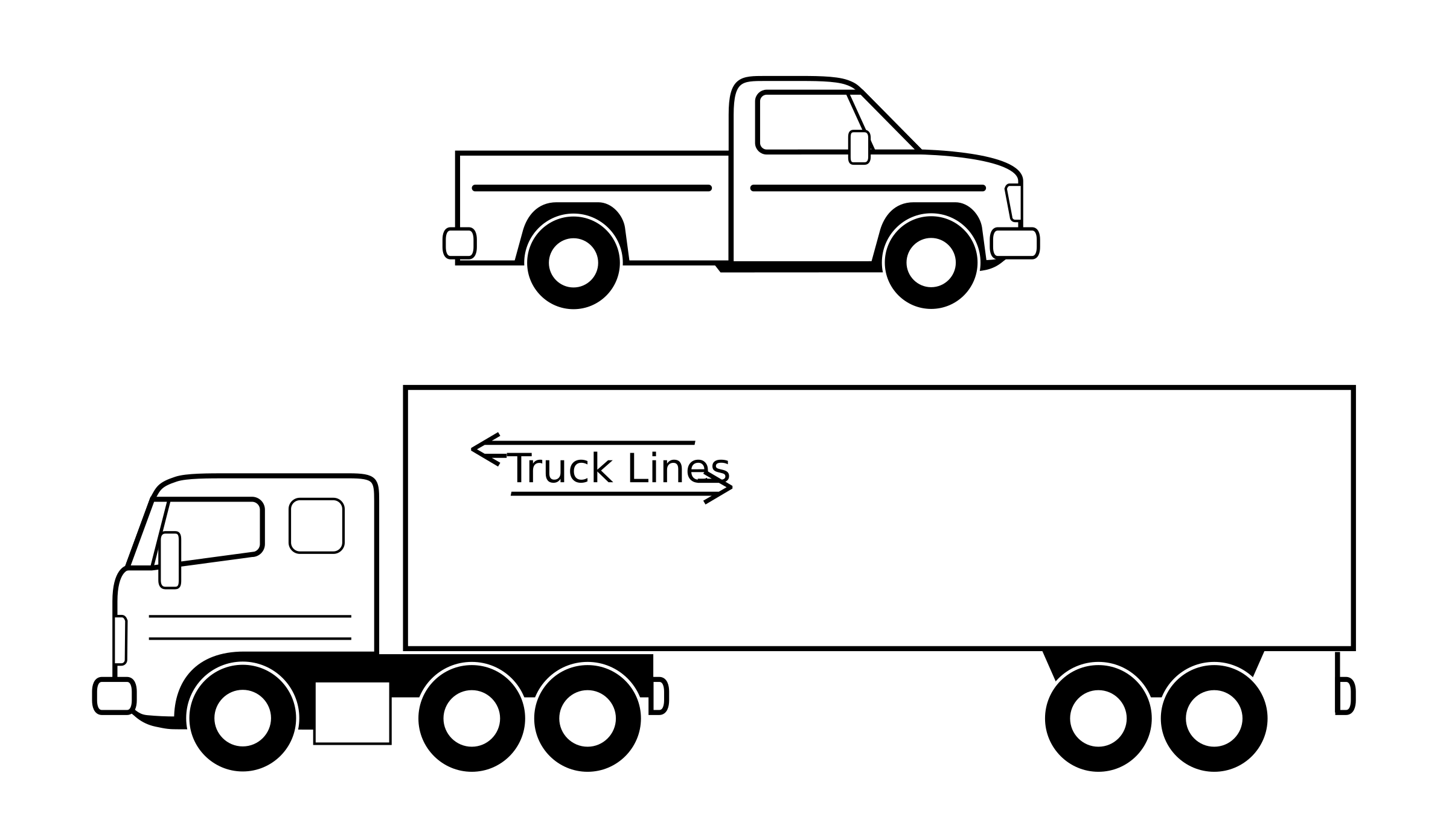 free black and white truck clipart - photo #5