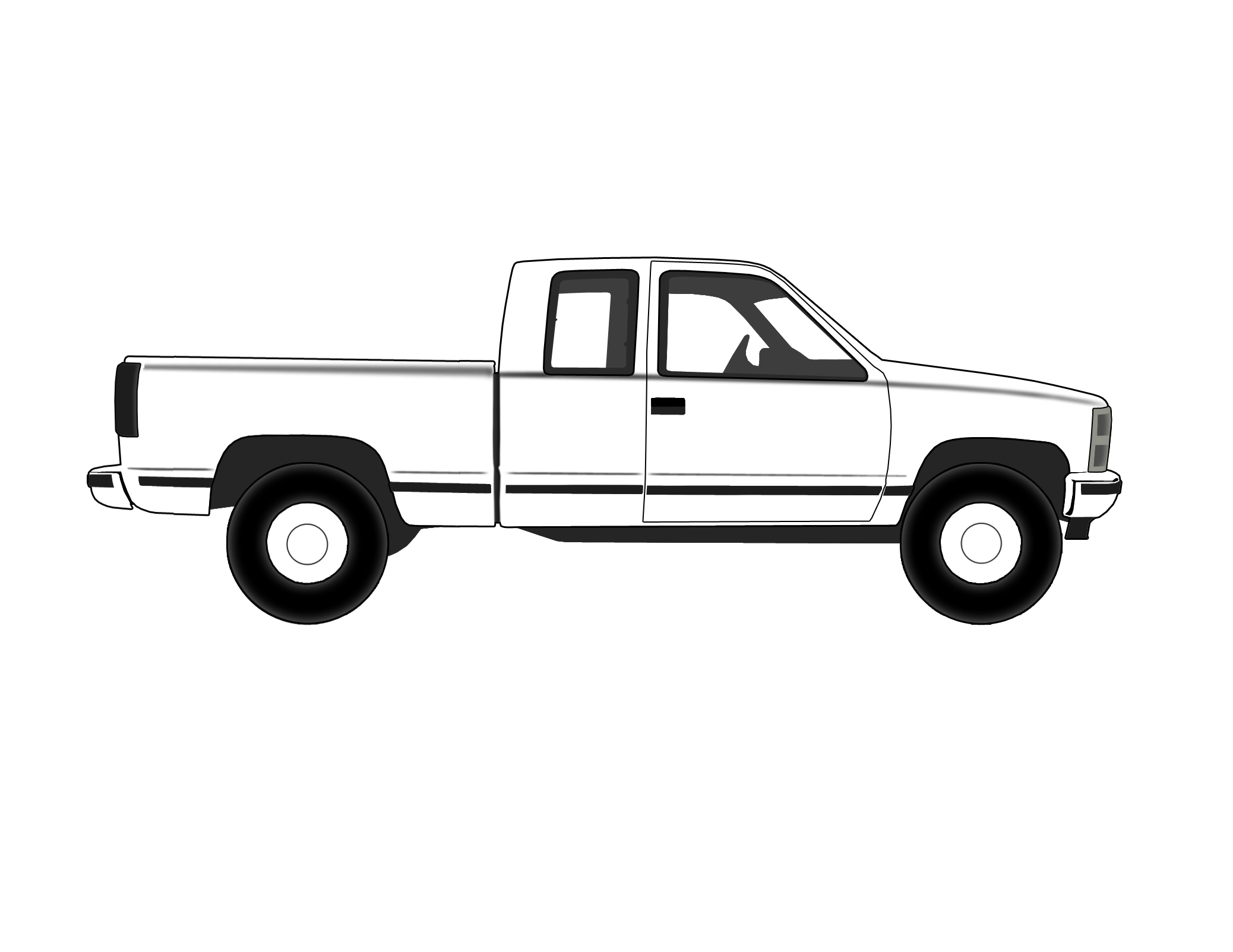 free black and white truck clipart - photo #17