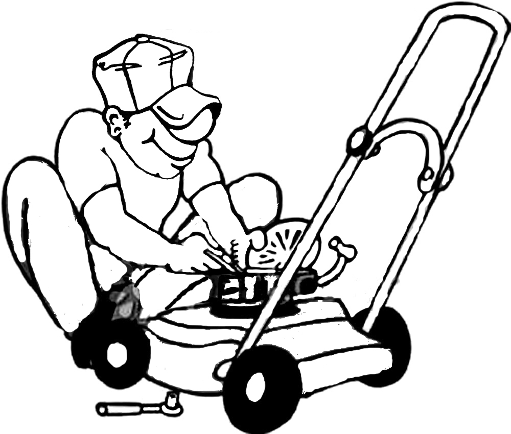 Lawn Mower Clipart Black And White Free Clipart Image
