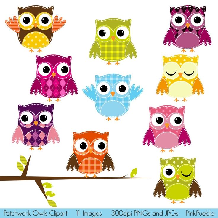 Cookie this patchwork owls clipart and vectors tulipworks