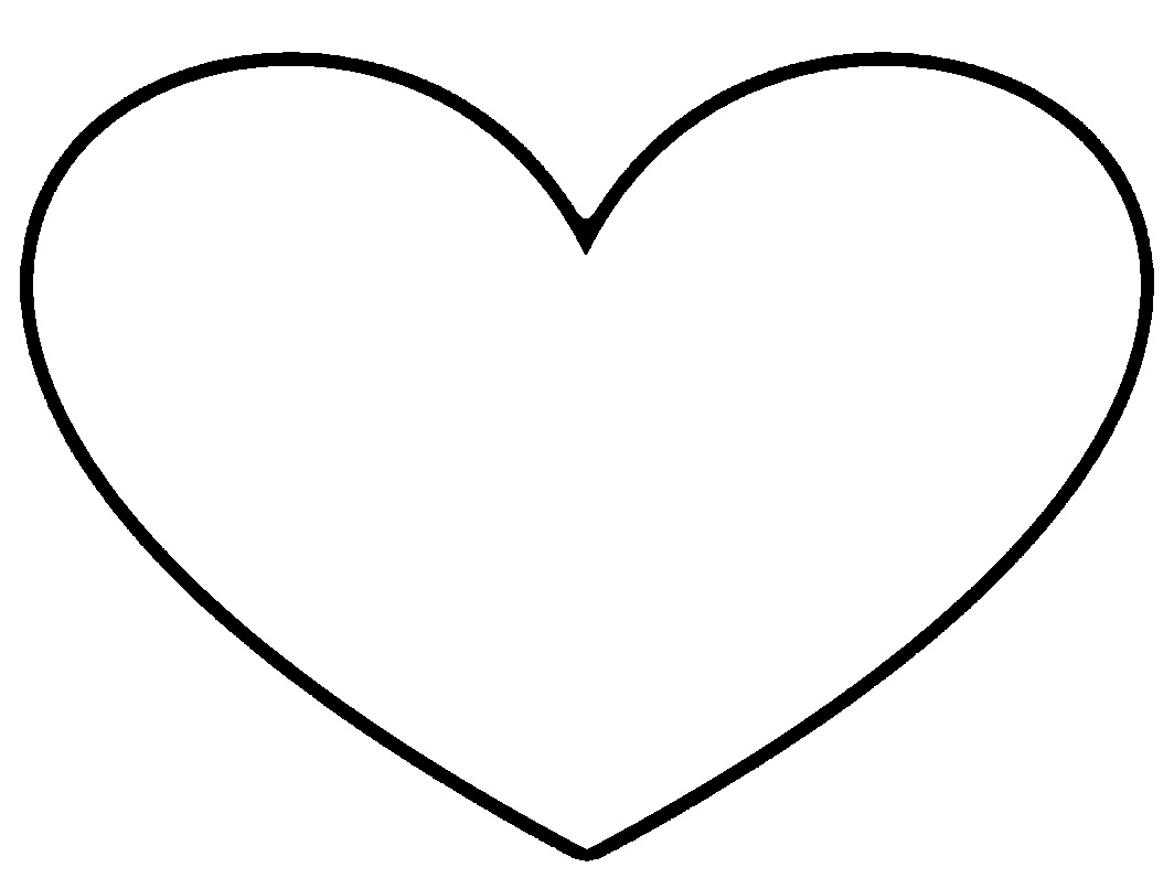Heart outline clipart black and white