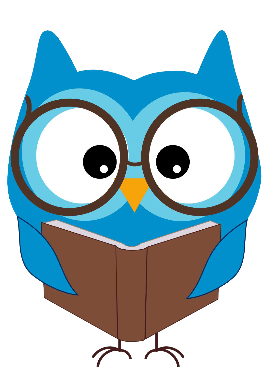 Owl reading clip art
