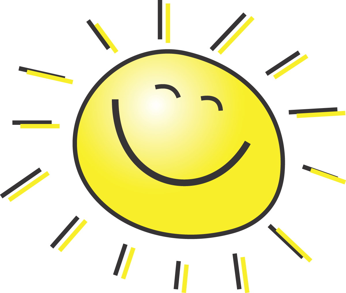 5 free summer clipart illustration of a happy smiling sun 2