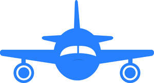 Airplane clipart image jet airliner travel icon