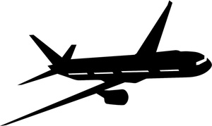 Airplane travel clipart image jet airliner in flight