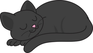 Black cat clipart image sleeping black kitty cat