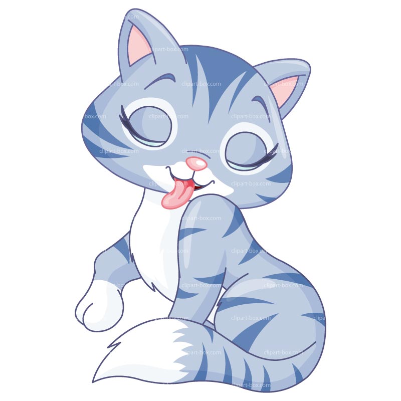 Clipart cute grey cat royalty free vector design