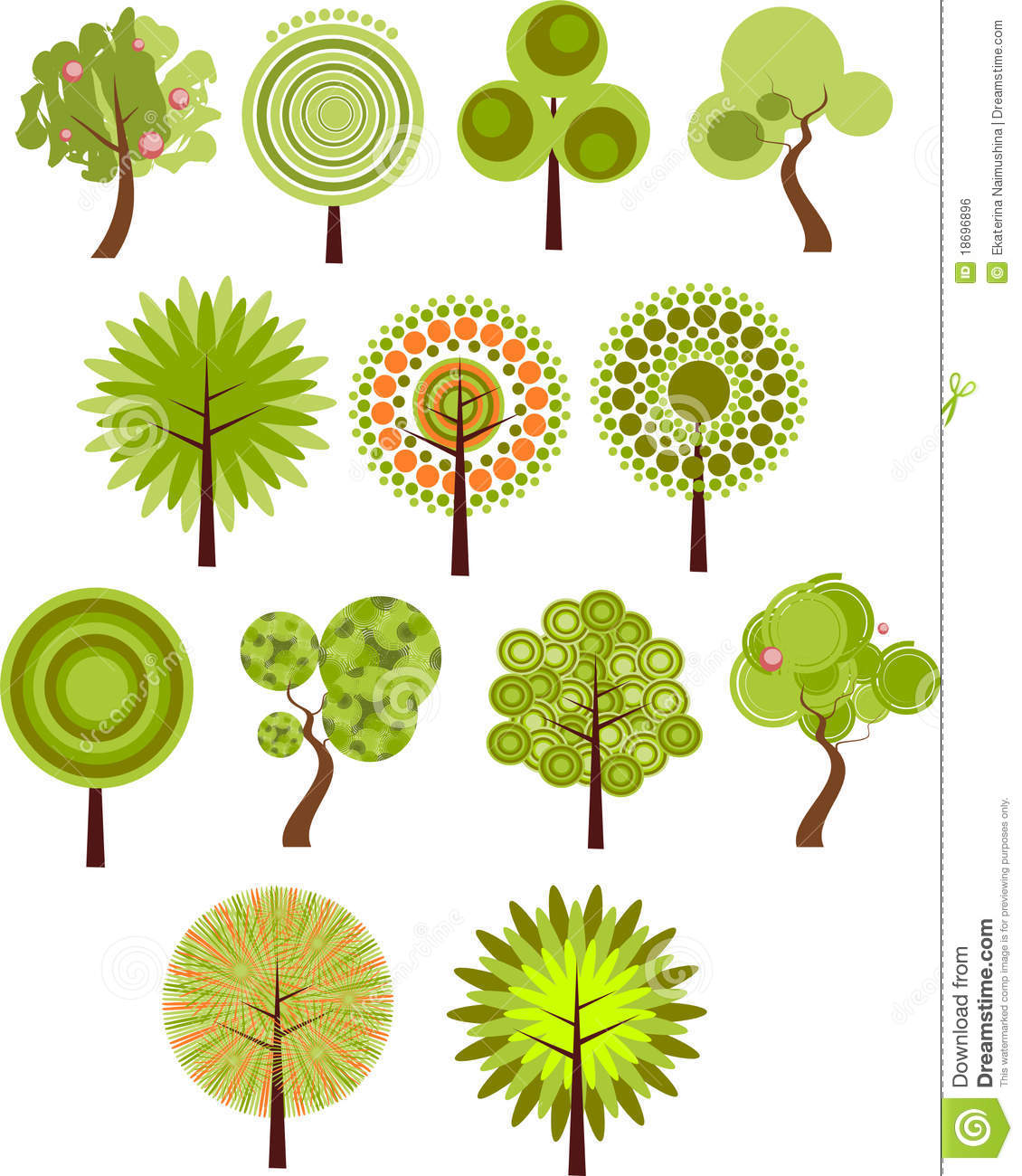 Collection of tree clip art royalty free stock image image