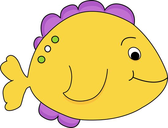 Purple cartoon fish yellow fish clip art image yellow fish