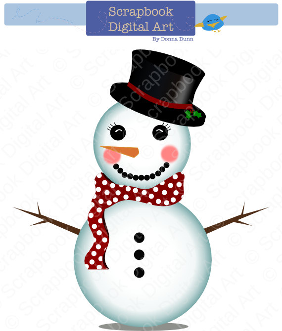Snowman clip art snowman clipart cute by scrapbookdigitalart