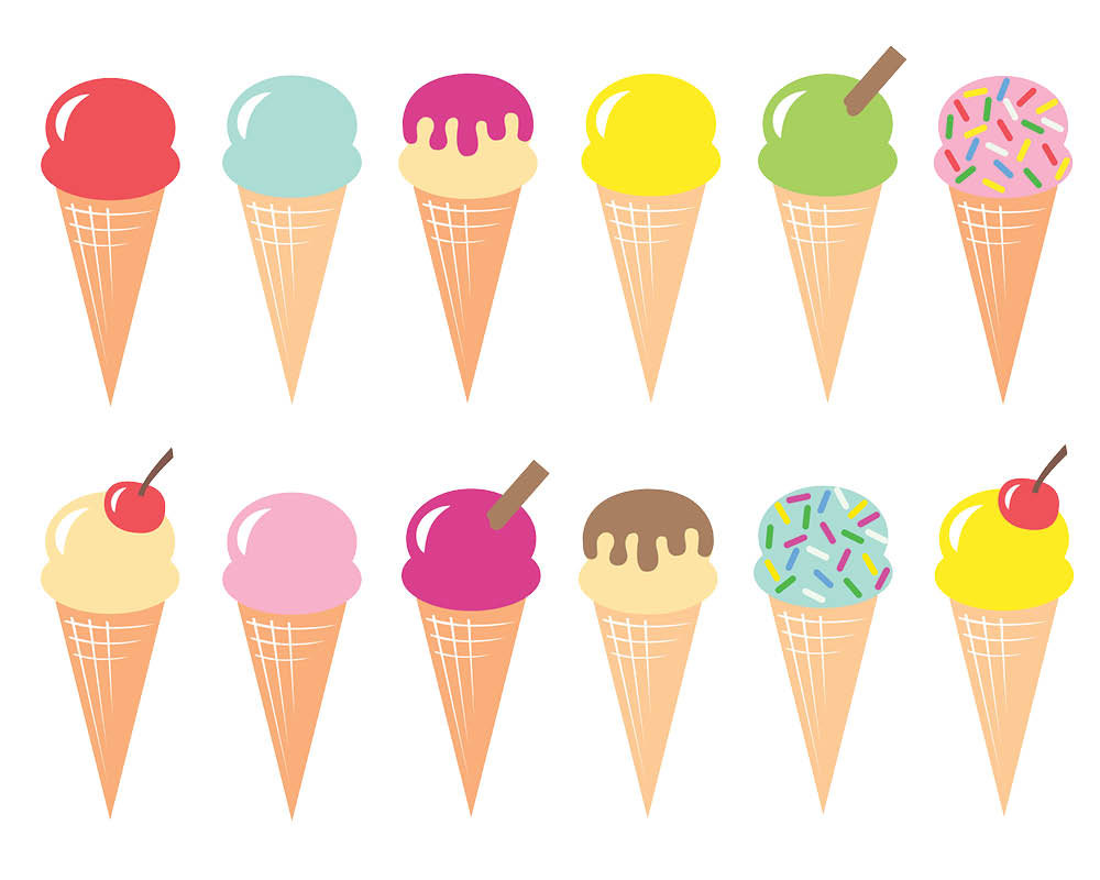 Summer popular items for ice cream clip art on