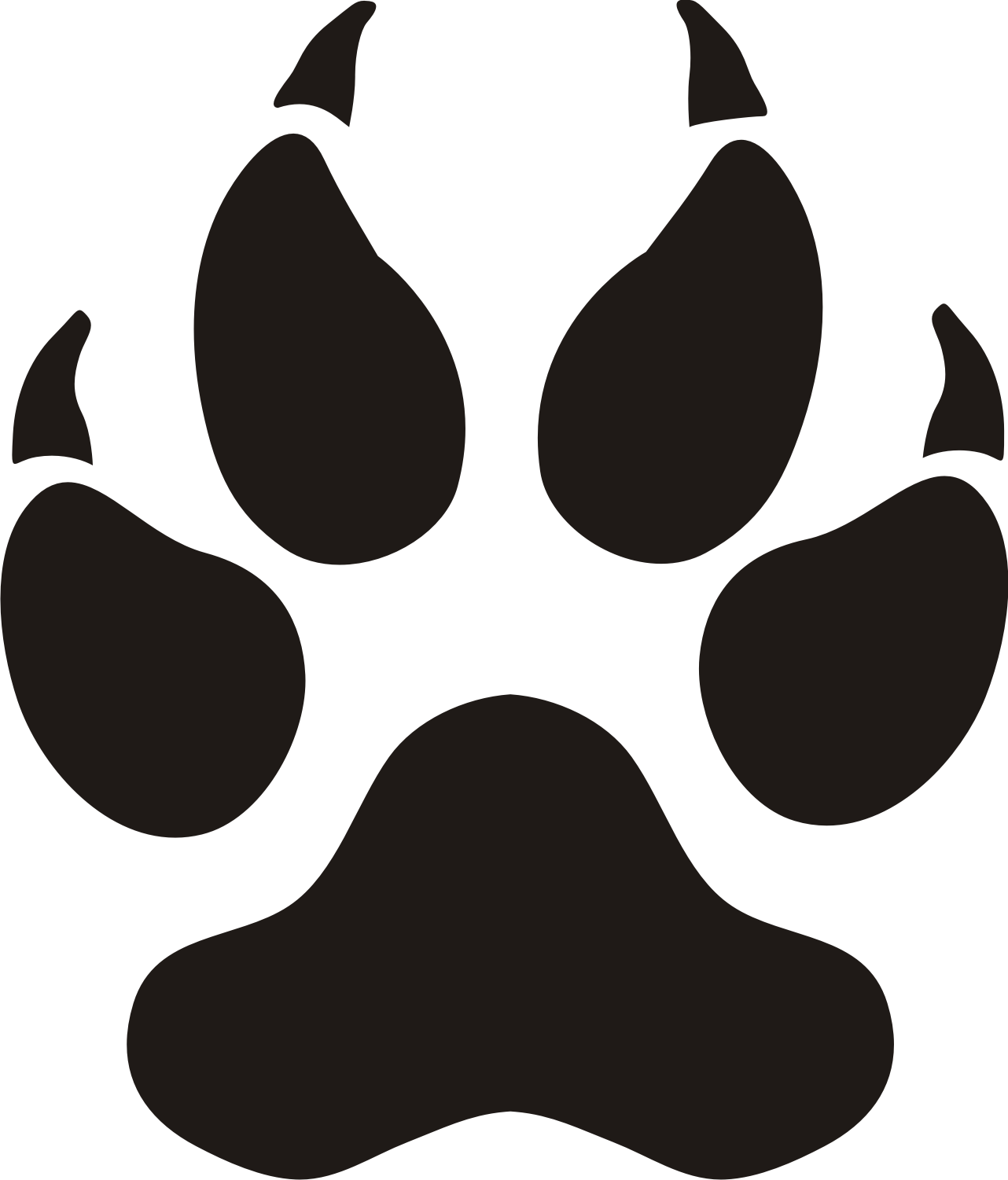 Outline paw print clipart