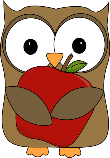 Owl with a red apple clip art owl with a red apple image