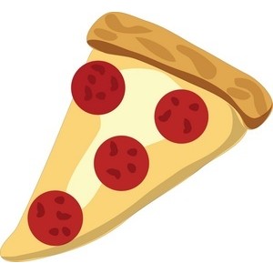 Picture of a 4 piece pizza clipart