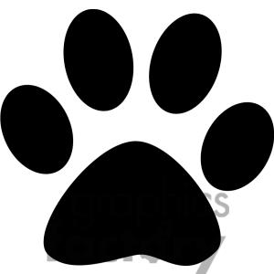 Royalty free 1 black paw print clipart image picture art