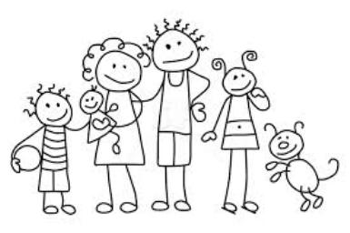 Stick people family clip art