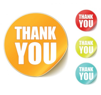 Thank you clip art round stickers free vector in encapsulated