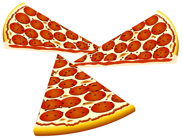 Three slices of pizza free clip art