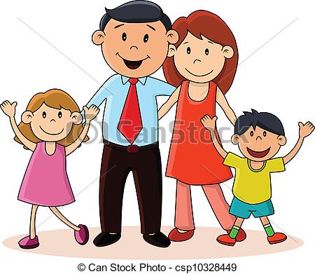 Two generation family clip art vector and illustration two