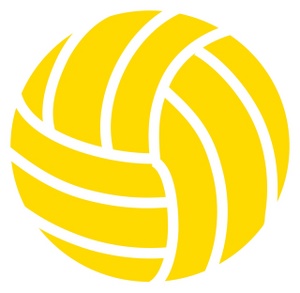 Volleyball clipart image clip art illustration of a yellow