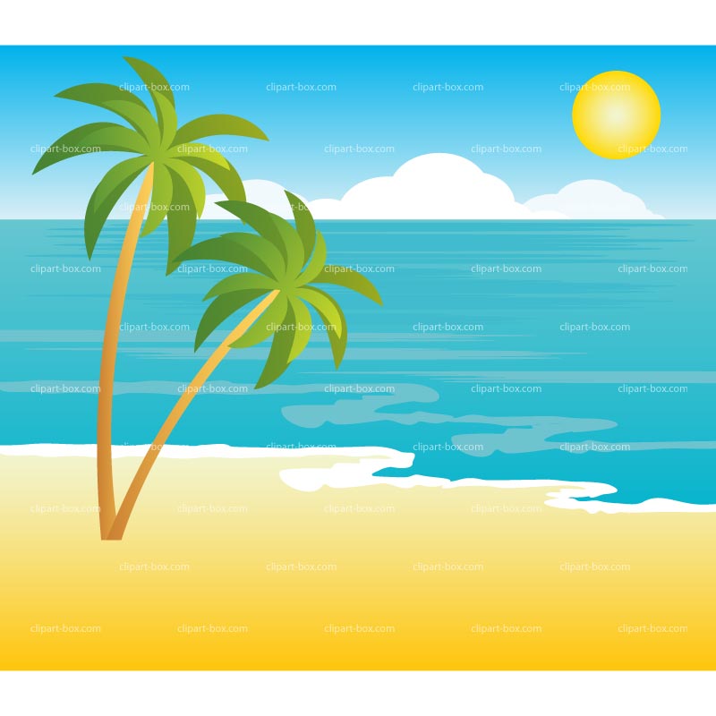 Beach clipart tropical landscape royalty free vector design