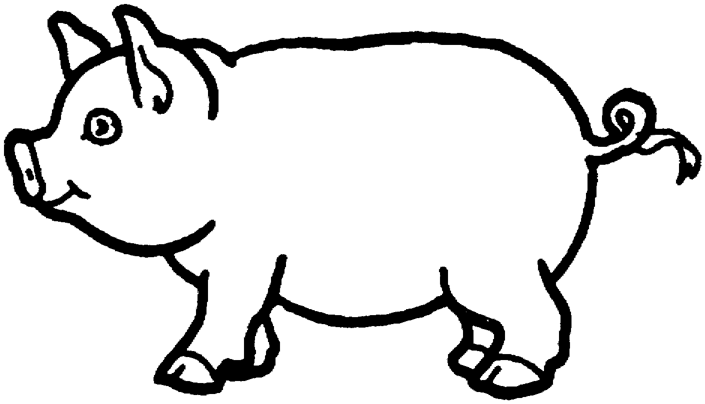 Free black and white pig clip art clipart