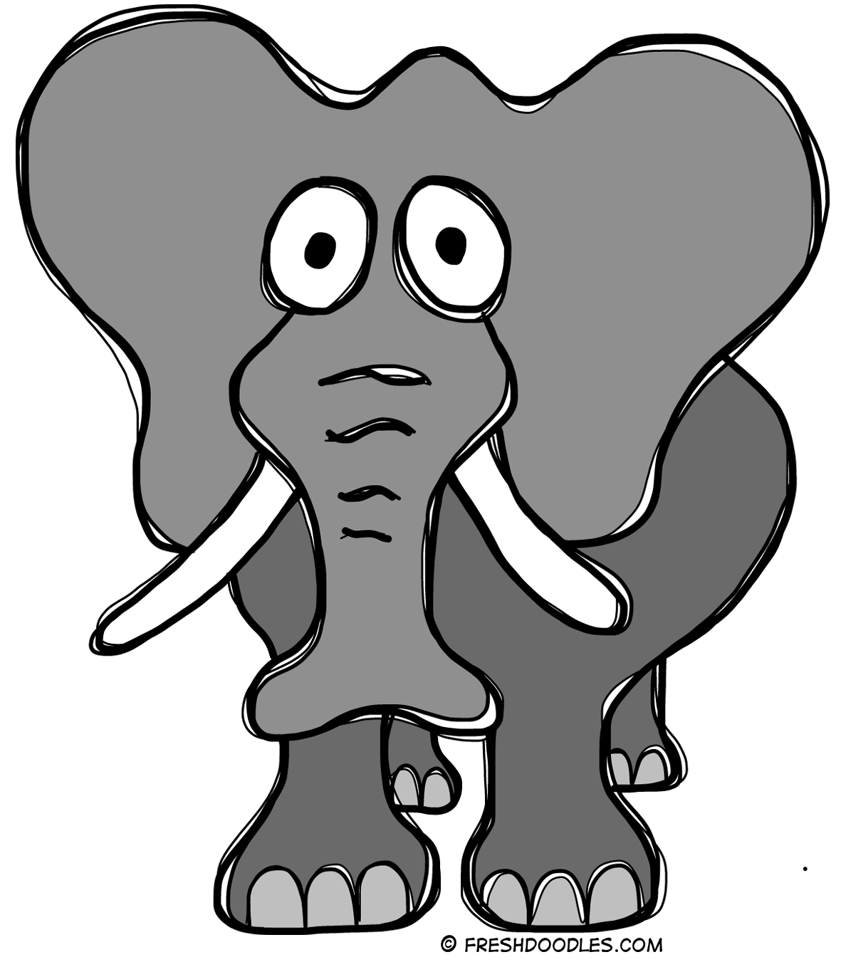 Fresh doodles free printable posters for kids elephant clip art