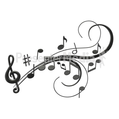 Music notes swoosh signs and symbols great clipart for