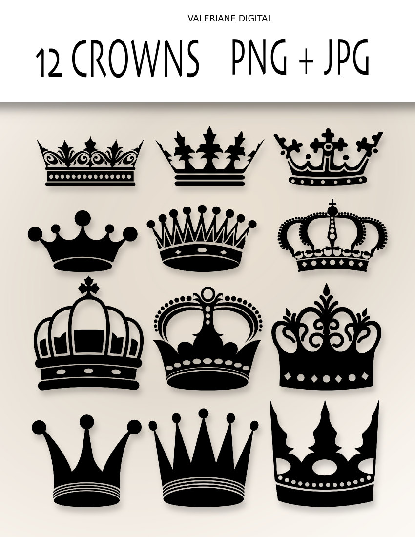 Popular items for crown clipart on