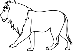 Walking lion clip art at vector clip art online