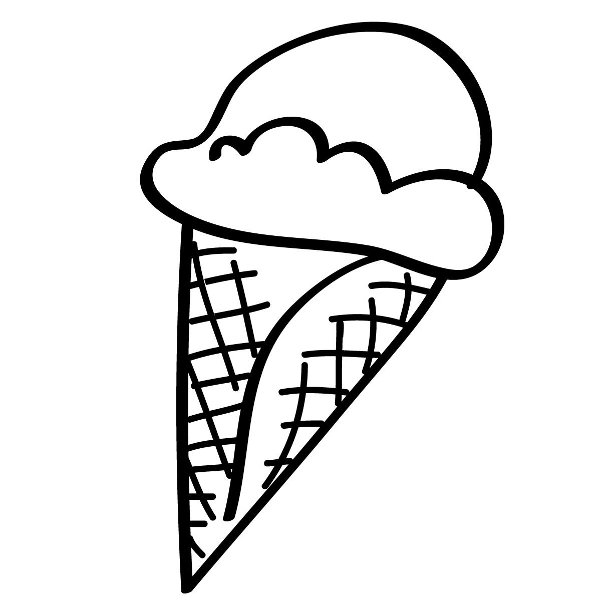 Blank ice cream cone outline clip art clipart