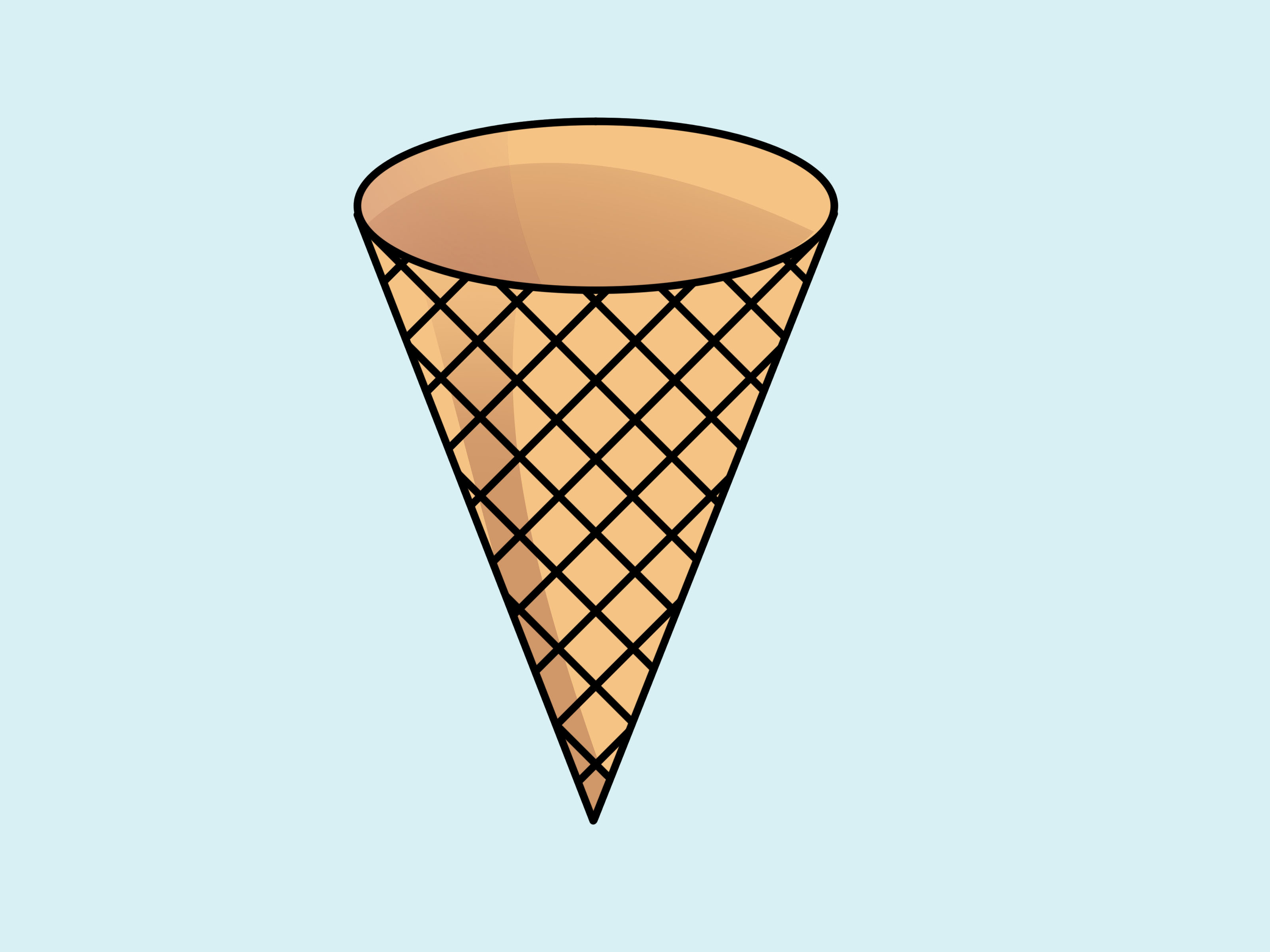 Ice cream cone drawing clipart